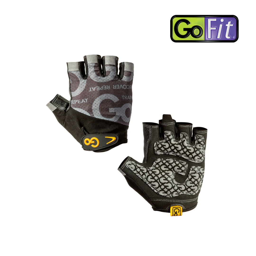 GoFit Women’s Pro Trainer Gloves – Padded Go-Tac Palm, Grey (Medium) 22-24cm