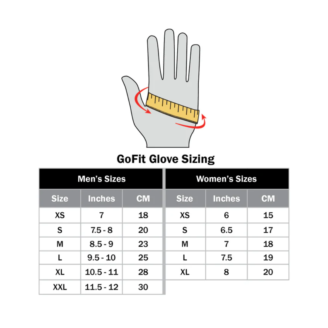 GoFit Women’s Pro Trainer Gloves – Padded Go-Tac Palm, Grey (Medium) 22-24cm