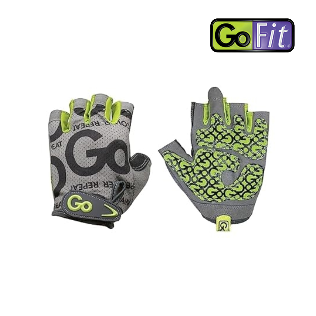 GoFit Women’s Pro Trainer Gloves – Padded Go-Tac Palm, Green (Medium) 22-24cm